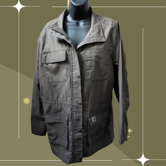 ✨ Women's Carhartt Cotton Poly Utility Jacket Size L - Picture 1 of 8